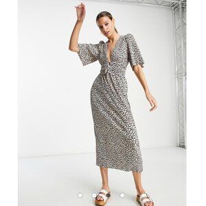 ASOS Black and White Floral Midi Dress